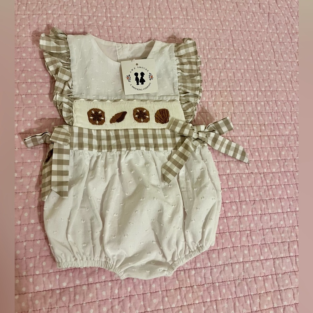 Awe Smocks Beach Theme Smocked Romper 18m